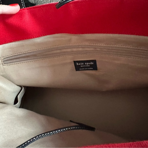 Bold Red and Black Canvas Tote Bag - Picture 3 of 3